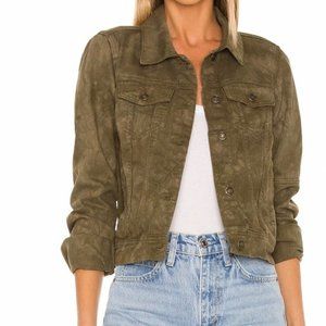 Free People Rumors Denim Jacket, Army Green, Medium